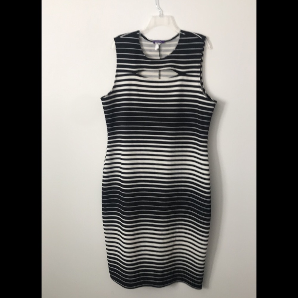 Striped Cutout Midi Dress